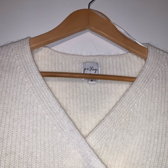 Princess Polly Knitted ❄️🤍 White Wrap Sweater - Picture 2 of 5
